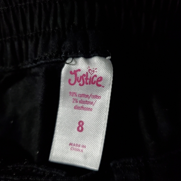 Justice Black Cargo Jogger Pants Girls Size 8 - Picture 7 of 7